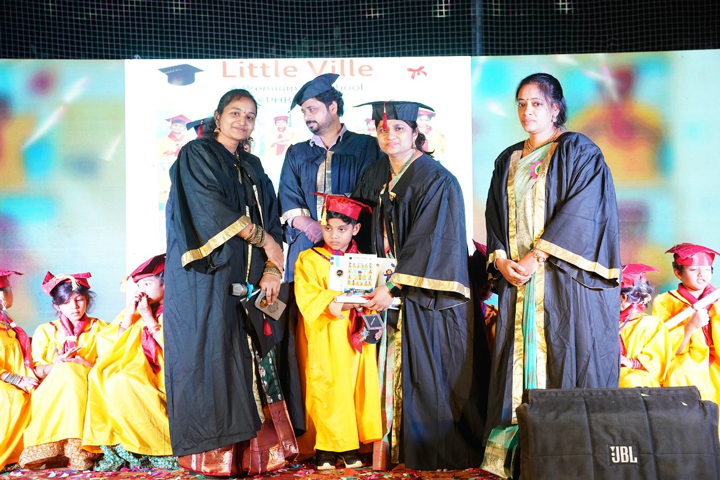 Receiving the graduation certificate