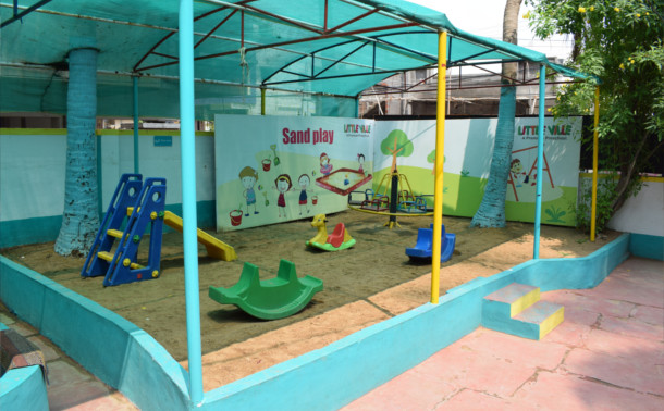 A safe outdoor play space at a Little Ville preschool centre